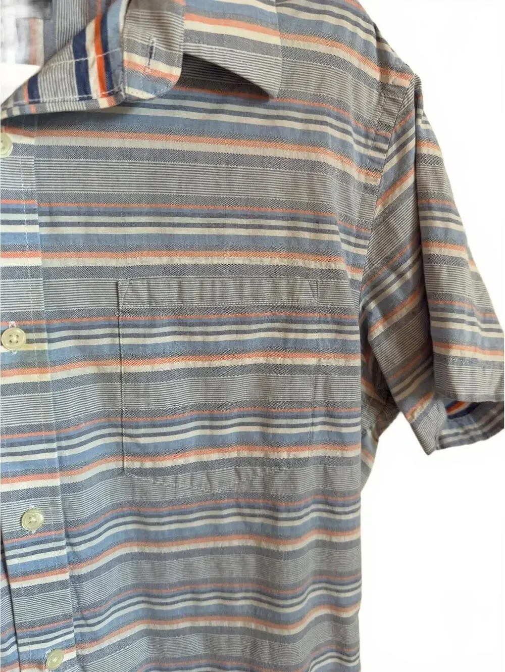 Banana Republic Soft Wash Medium Striped Short Sleeve Shirt